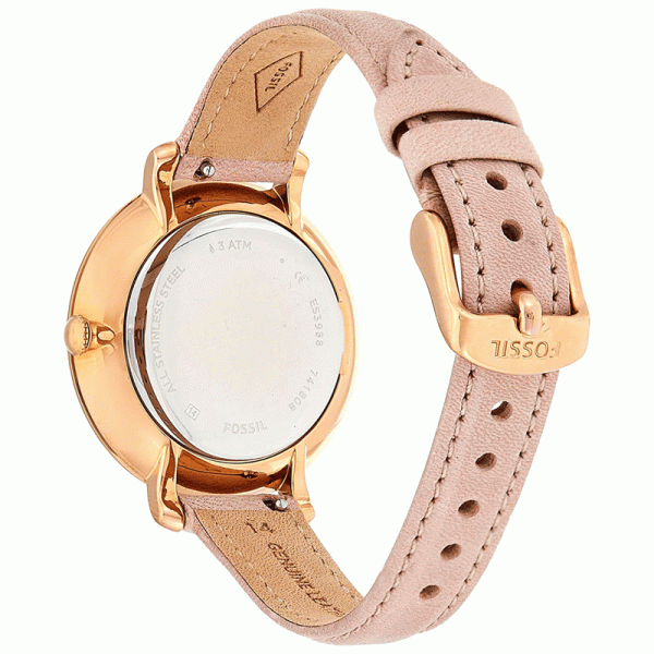 Fossil Women’s Quartz Pink Leather Strap White Dial 36mm Watch ES3988 (Without Tag)