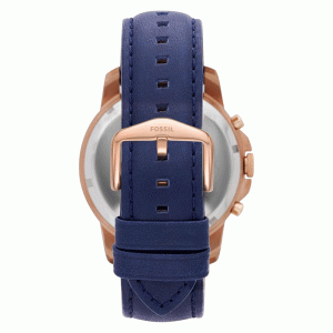 Fossil Men’s Quartz Blue Leather Strap Blue Dial 44mm Watch FS4835 (Without Tag)