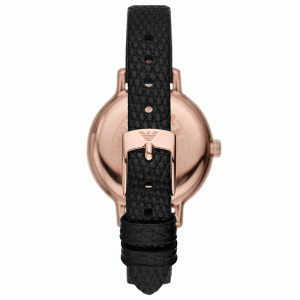 Emporio Armani Women’s Quartz Black Leather Strap Mother Of Pearl Dial 32mm Watch AR11485