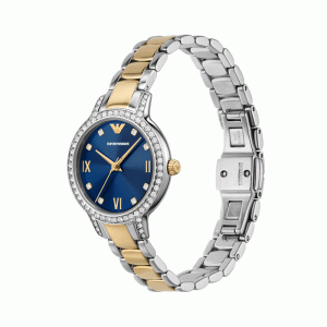 Emporio Armani Women’s Quartz Two Tone Stainless Steel Blue Dial 32mm Watch AR11576