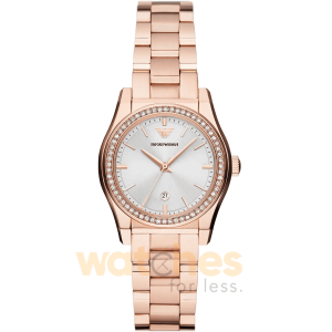 Emporio Armani Women’s Quartz Rose Gold Stainless Steel Silver Dial 32mm Watch AR11558 (Shelf Leftover)