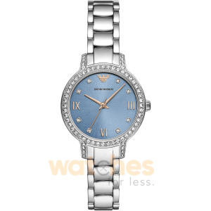 Emporio Armani Women’s Quartz Silver Stainless Steel Blue Dial 32mm Watch AR11585
