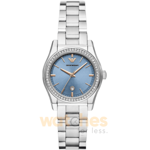 Emporio Armani Women’s Quartz Silver Stainless Steel Blue Dial 32mm Watch AR11593