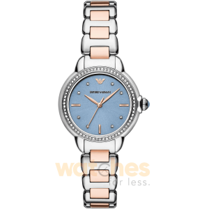 Emporio Armani Women’s Quartz Two Tone Stainless Steel Blue Dial 32mm Watch AR11597
