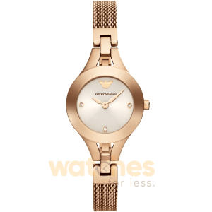 Emporio Armani Women’s Quartz Rose Gold Stainless Steel Silver Dial 26mm Watch AR7362