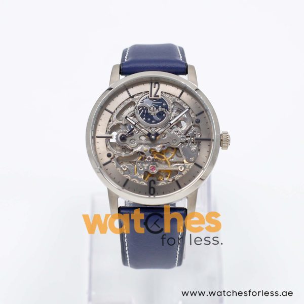 Kenneth Cole Men’s Automatic Navy Blue Hybrid Strap Silver Sunray Skeleton Dial 43mm Watch KC6888J/5 UAE DUBAI AJMAN SHARJAH ABU DHABI RAS AL KHAIMA UMM UL QUWAIN ALAIN FUJAIRAH