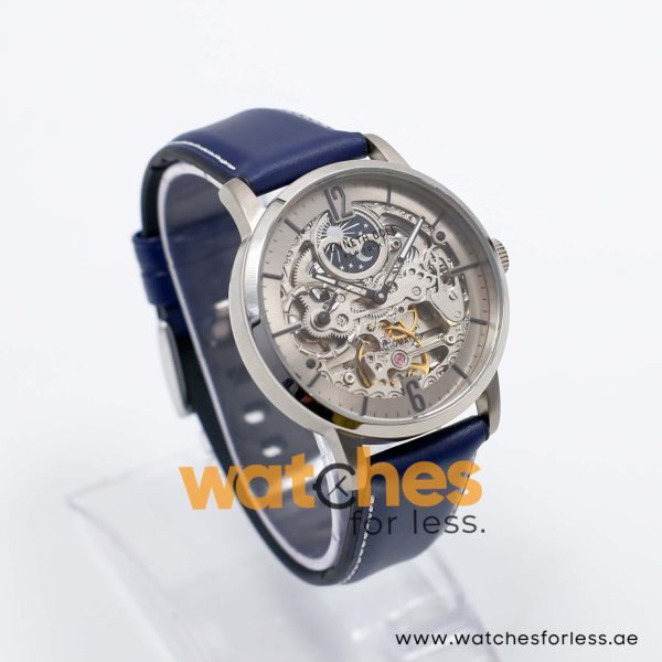 Kenneth Cole Men’s Automatic Navy Blue Hybrid Strap Silver Sunray Skeleton Dial 43mm Watch KC6888J/5 UAE DUBAI AJMAN SHARJAH ABU DHABI RAS AL KHAIMA UMM UL QUWAIN ALAIN FUJAIRAH