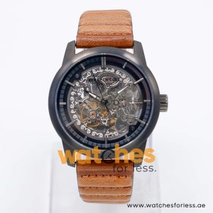 Kenneth Cole Men’s Automatic Brown Leather Strap Black Skeleton Dial 44mm Watch KC10030791/2 UAE DUBAI AJMAN SHARJAH ABU DHABI RAS AL KHAIMA UMM UL QUWAIN ALAIN FUJAIRAH