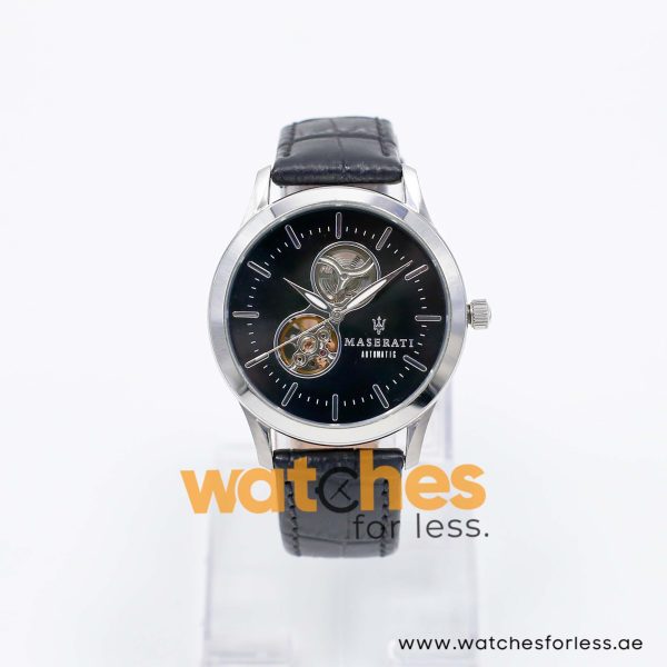 Maserati Men’s Automatic Black Leather Strap Black Dial 42mm Watch R8821125001 UAE DUBAI AJMAN SHARJAH ABU DHABI RAS AL KHAIMA UMM UL QUWAIN ALAIN FUJAIRAH