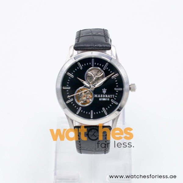 Maserati Men’s Automatic Black Leather Strap Black Dial 42mm Watch R8821125001 UAE DUBAI AJMAN SHARJAH ABU DHABI RAS AL KHAIMA UMM UL QUWAIN ALAIN FUJAIRAH