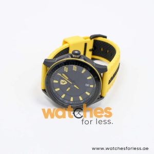 Ferrari Men’s Quartz Yellow Silicone Strap Black Dial 48mm Watch 0830135/1