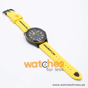 Ferrari Men’s Quartz Yellow Silicone Strap Black Dial 48mm Watch 0830135/1