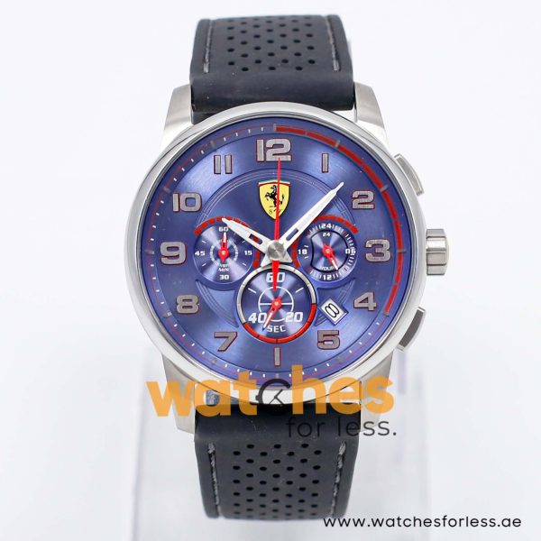 Ferrari Men’s Quartz Black Silicone Strap Blue Dial 44mm Watch 830041/5