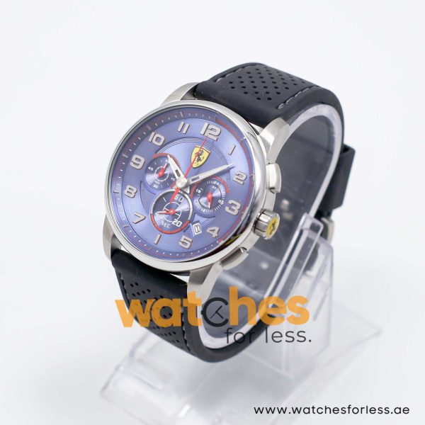 Ferrari Men’s Quartz Black Silicone Strap Blue Dial 44mm Watch 830041/5