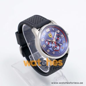 Ferrari Men’s Quartz Black Silicone Strap Blue Dial 44mm Watch 830041/5