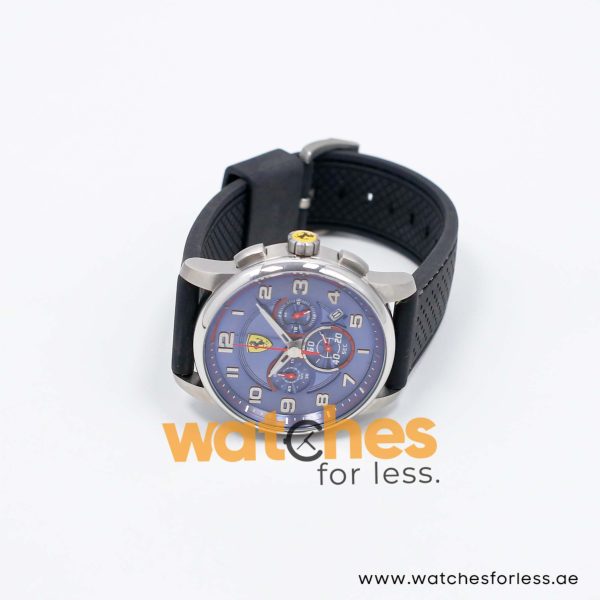 Ferrari Men’s Quartz Black Silicone Strap Blue Dial 44mm Watch 830041/5