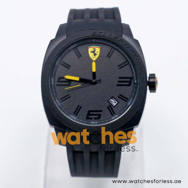 Ferrari Men’s Quartz Black Silicone Strap Black Dial 46mm Watch 830112