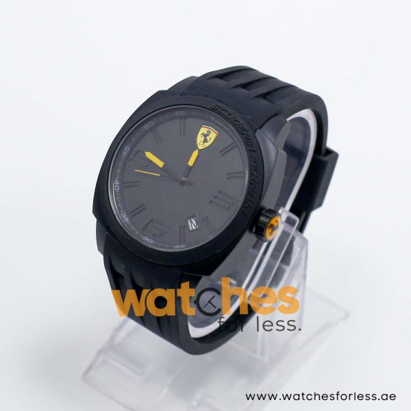 Ferrari Men’s Quartz Black Silicone Strap Black Dial 46mm Watch 830112