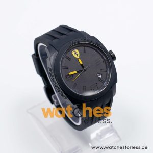 Ferrari Men’s Quartz Black Silicone Strap Black Dial 46mm Watch 830112