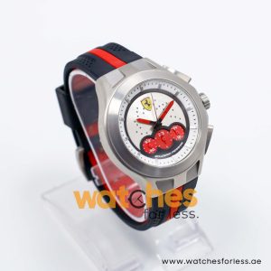 Ferrari Men’s Quartz Black Silicone Strap Silver Dial 44mm Watch 830022