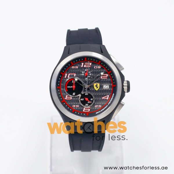 Ferrari Men’s Quartz Black Silicone Strap Black Dial 44mm Watch 830015