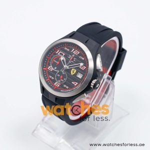 Ferrari Men’s Quartz Black Silicone Strap Black Dial 44mm Watch 830015