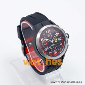 Ferrari Men’s Quartz Black Silicone Strap Black Dial 44mm Watch 830015