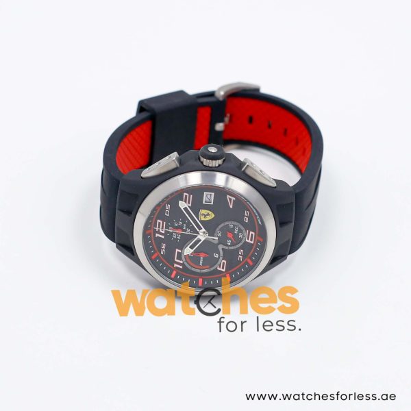 Ferrari Men’s Quartz Black Silicone Strap Black Dial 44mm Watch 830015