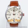 Tommy Hilfiger Men’s Quartz Brown Leather Strap Light Lemon Dial 50mm Watch 1791013