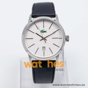 Lacoste Men’s Quartz Black Leather Strap White Dial 40mm Watch 2010466