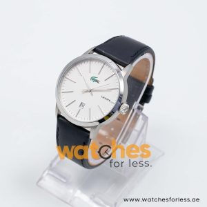 Lacoste Men’s Quartz Black Leather Strap White Dial 40mm Watch 2010466