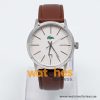 Lacoste Men’s Quartz Dark Brown Leather Strap White Dial 40mm Watch 2010465/1