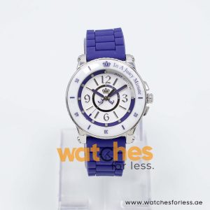 Juicy Couture Women’s Quartz Purple Silicone Strap White Dial 39mm Watch 1900789