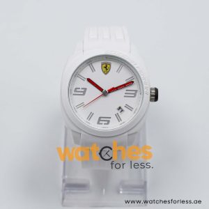 Ferrari Men’s Quartz White Silicone Strap White Dial 46mm Watch 830113/1