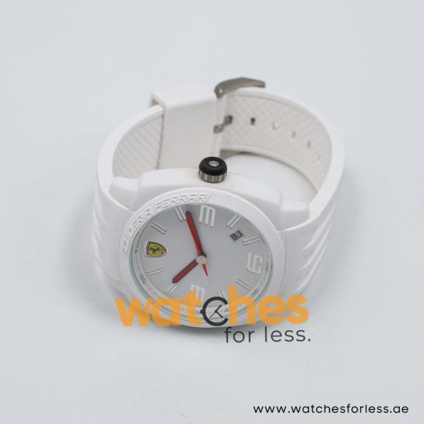 Ferrari Men’s Quartz White Silicone Strap White Dial 46mm Watch 830113/1