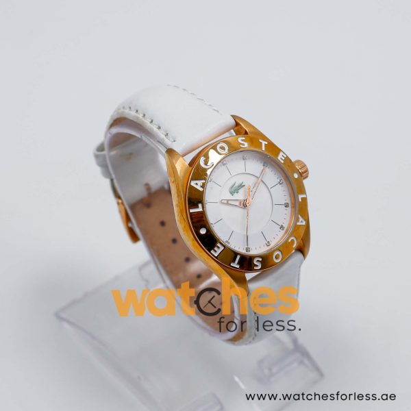 Lacoste Women’s Quartz White Leather Strap White Mother Of Pearl Dial 38mm Watch 2000534/1