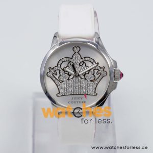 Juicy Couture Women’s Quartz White Silicone Strap Silver Dial 38mm Watch 1901095