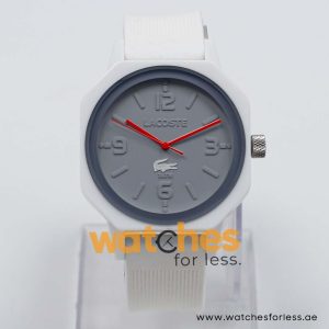 Lacoste Unisex Quartz White Silicone Strap Grey Dial 42mm Watch 2010689