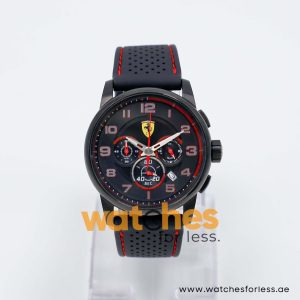 Ferrari Men’s Quartz Black Silicone Strap Black Dial 44mm Watch 830063/1