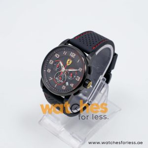 Ferrari Men’s Quartz Black Silicone Strap Black Dial 44mm Watch 830063/1