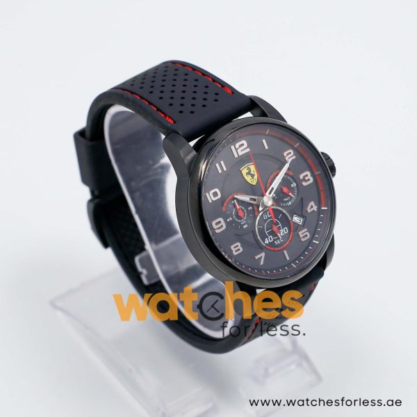 Ferrari Men’s Quartz Black Silicone Strap Black Dial 44mm Watch 830063/1