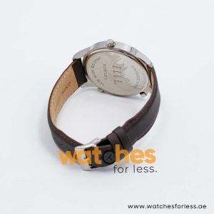 Elle Women’s Quartz Dark Brown Leather Strap Grey & Mother Of Pearl Dial 45mm (Three Time Zone) Watch EL20070S01C