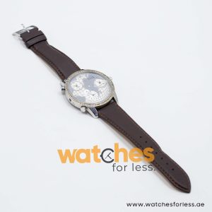 Elle Women’s Quartz Dark Brown Leather Strap Grey & Mother Of Pearl Dial 45mm (Three Time Zone) Watch EL20070S01C