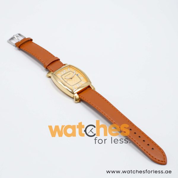 Pierre Cardin Men’s Quartz Brown Leather Strap Gold Dial 36mm Watch PC10028/G3