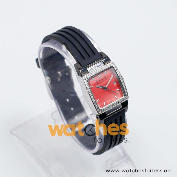 Elle Women’s Quartz Black Silicone Strap Red Dial 23mm Watch EL20039P02N/1