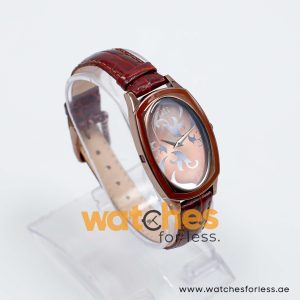 Elle Women’s Quartz Dark Brown Leather Strap Brown Dial 28mm Watch EL20005S05C/1