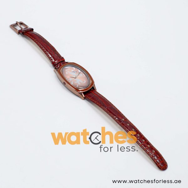 Elle Women’s Quartz Dark Brown Leather Strap Brown Dial 28mm Watch EL20005S05C/1