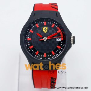 Ferrari Men’s Quartz Red Silicone Strap Black Dial 44mm Watch 830172