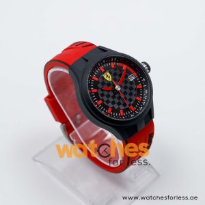 Ferrari Men’s Quartz Red Silicone Strap Black Dial 44mm Watch 830172