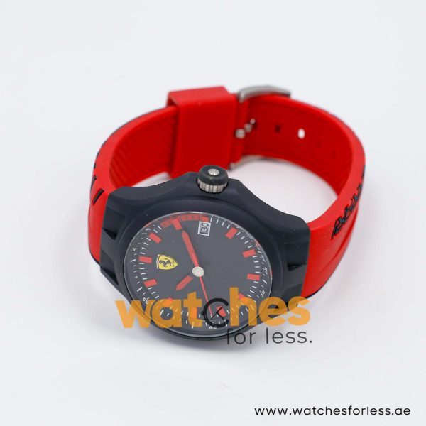 Ferrari Men’s Quartz Red Silicone Strap Black Dial 44mm Watch 830172 - Image 3